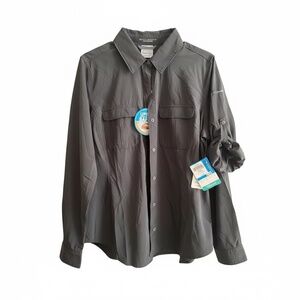 NWT Columbia Women's XL Arrowhead Trail II LS Shirt - Black - Omni-Shade & Wick